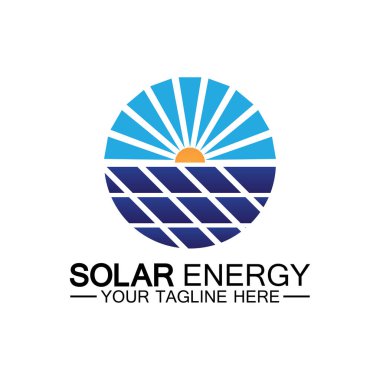 Güneş enerjisi logo tasarım vektör şablonu