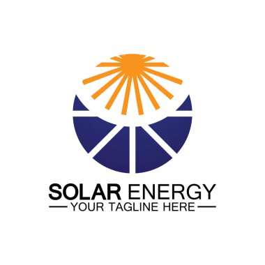 Güneş enerjisi logo tasarım vektör şablonu
