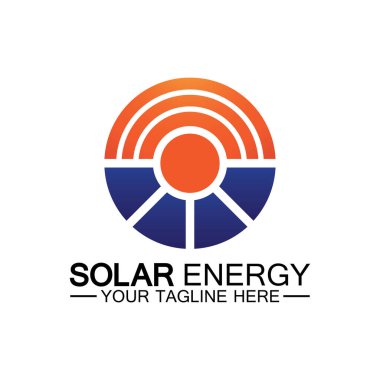 Güneş enerjisi logo tasarım vektör şablonu