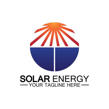 Güneş enerjisi logo tasarım vektör şablonu