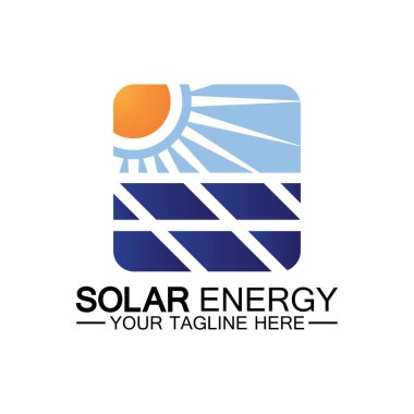 Güneş enerjisi logo tasarım vektör şablonu