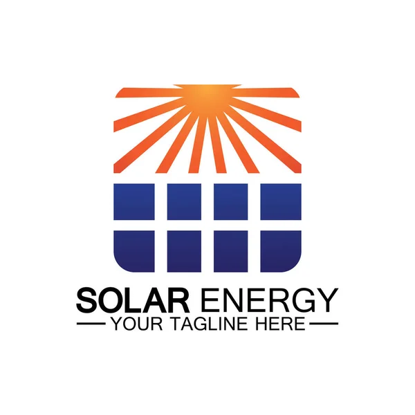 Solar Energy Logo Design Vector Template — Stock Vector