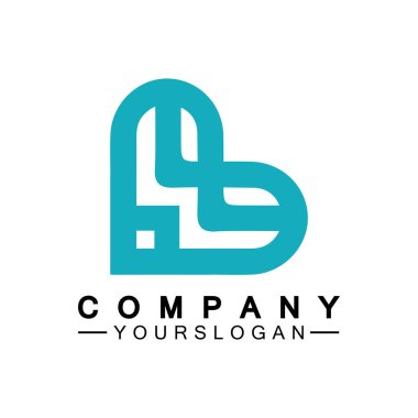 İlk harf B, kalp logosu tasarımını seviyor.