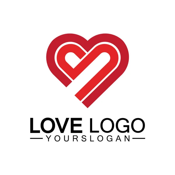 Aşk Logosu Tasarım Vektörü Geometrik Ocak Logo Vektörü Doğrusal Aşk — Stok Vektör