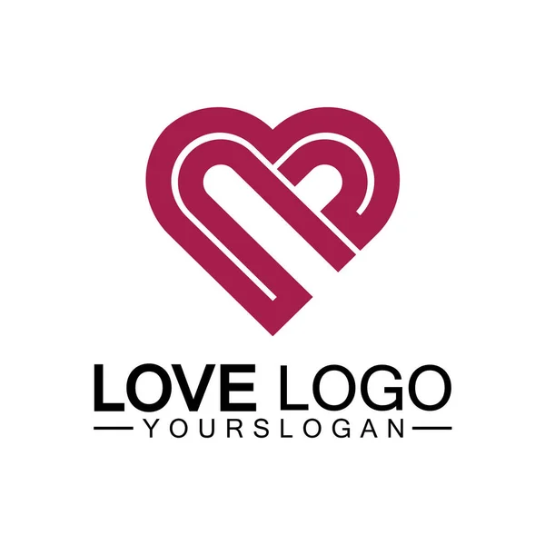 Love Logo Design Vettoriale Geometrico Focolare Logo Vettoriale Lineare Amore — Vettoriale Stock