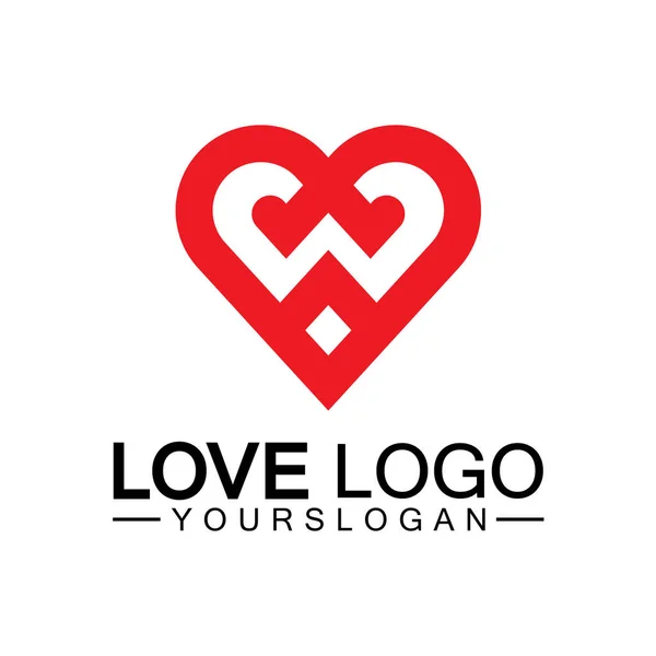 Aşk Logosu Tasarım Vektörü Geometrik Ocak Logo Vektörü Doğrusal Aşk — Stok Vektör