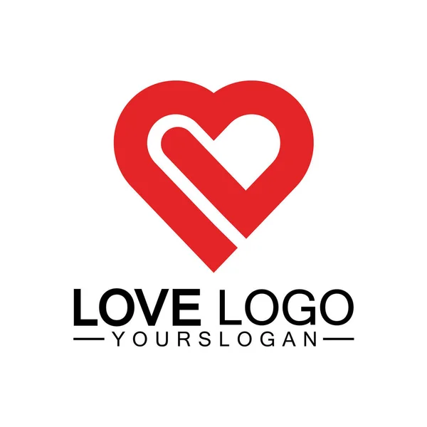 Vector Diseño Logotipo Amor Vector Logotipo Hogar Geométrico Concepto Logotipo — Vector de stock