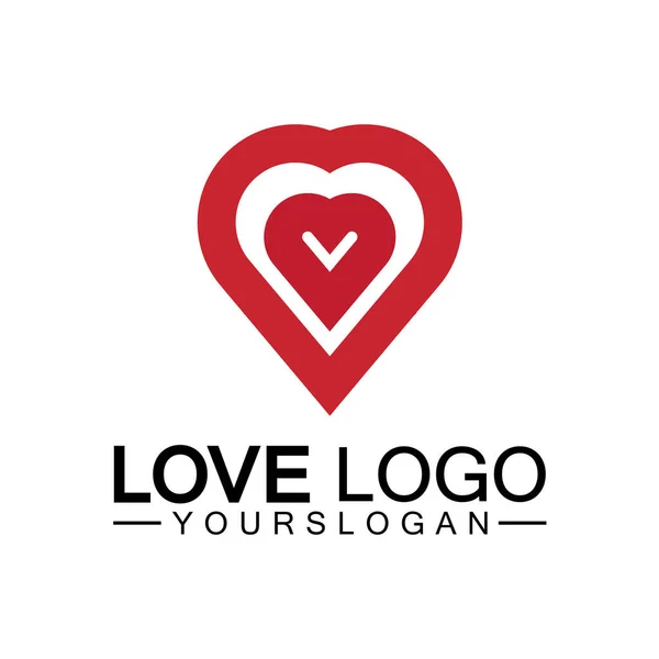 Love Logo Design Vector Γεωμετρική Εστία Logo Vector Γραμμική Αγάπη — Διανυσματικό Αρχείο