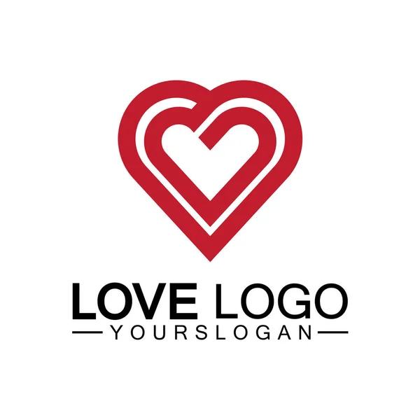 Love Logo Design Vector Γεωμετρική Εστία Logo Vector Γραμμική Αγάπη — Διανυσματικό Αρχείο