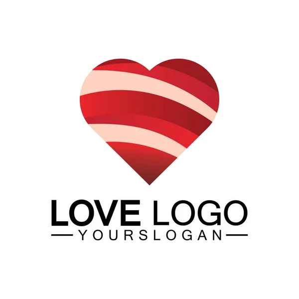 Aşk Logosu Tasarımı Kalp Şekli Logo Tasarımı Vektörü — Stok Vektör