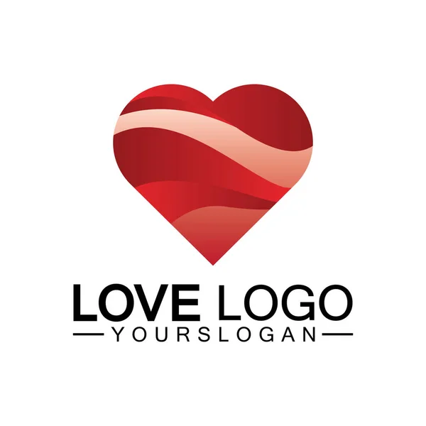 Liebe Logo Design Herzform Logo Design Vector — Stockvektor