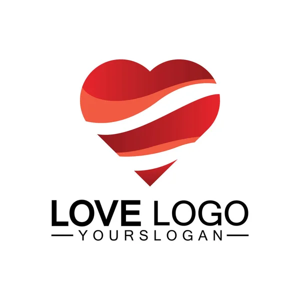 Amore Logo Design Cuore Forma Logo Design Vettoriale — Vettoriale Stock