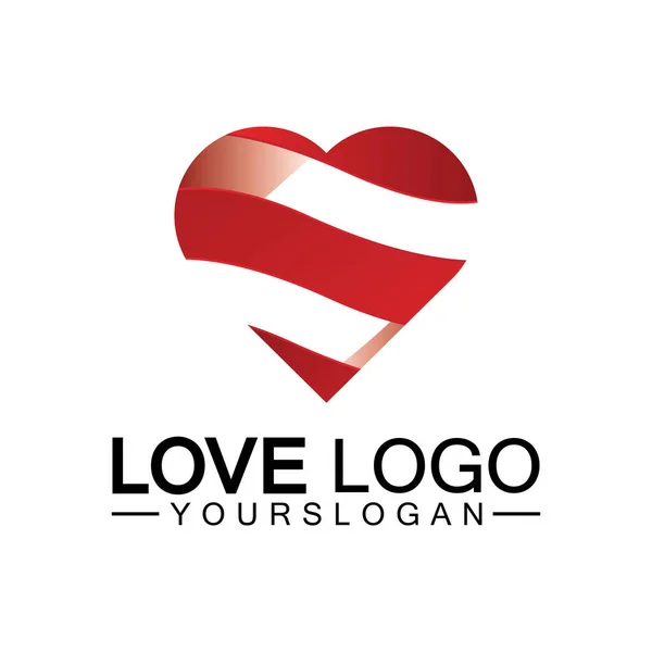 Liefde Logo Ontwerp Hart Vorm Logo Ontwerp Vector — Stockvector