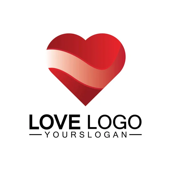 Liebe Logo Design Herzform Logo Design Vector — Stockvektor
