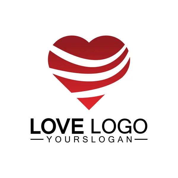 Love Logo Design Heart Shape Logo Design Vector — Stock Vector