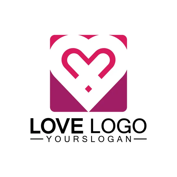 Conception Logo Amour Conception Logo Forme Coeur Vectoriel — Image vectorielle