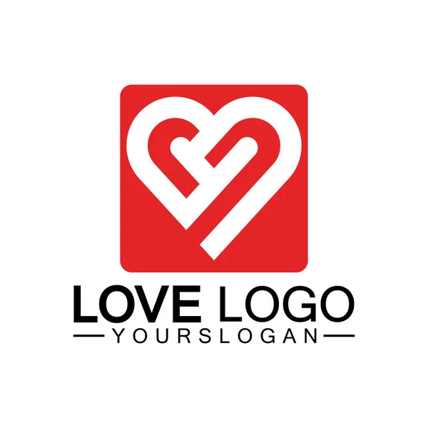 Design Logotipo Amor Vetor Design Logotipo Forma Cardíaca — Vetor de Stock