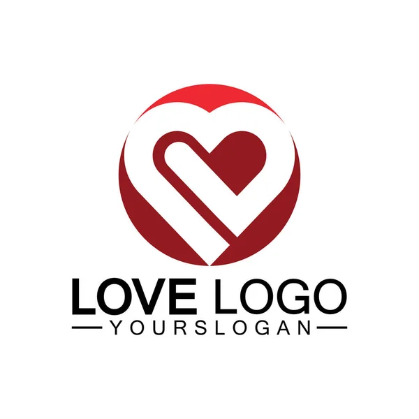 Liefde Logo Ontwerp Hart Vorm Logo Ontwerp Vector — Stockvector