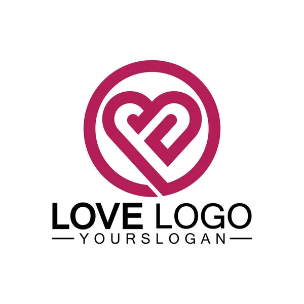 Design Logotipo Amor Vetor Design Logotipo Forma Cardíaca —  Vetores de Stock