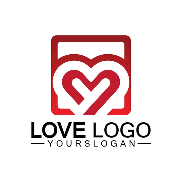 Дизайн Логотипа Любви Дизайн Логотипа Формы Сердца — стоковый вектор