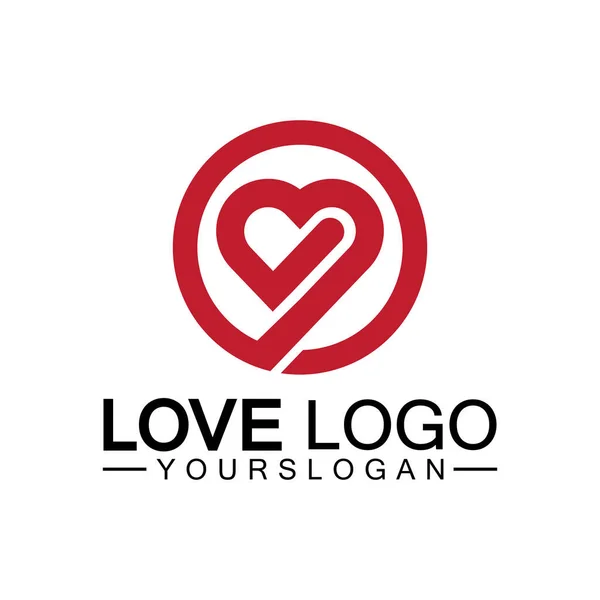 Projekt Logo Miłości Projekt Logo Kształt Serca Wektor — Wektor stockowy