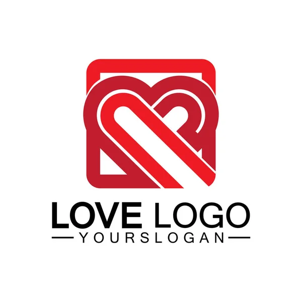 Love Logo Design Heart Shape Logo Design Vector — Stock Vector