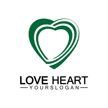  Aşk kalp logosu ve sembol vektör şablonu