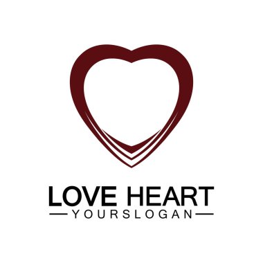  Aşk kalp logosu ve sembol vektör şablonu