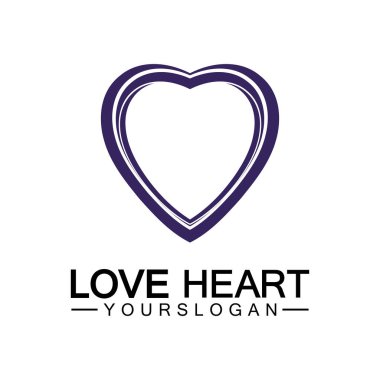  Aşk kalp logosu ve sembol vektör şablonu