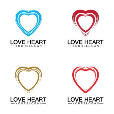  Aşk kalp logosu ve sembol vektör şablonu