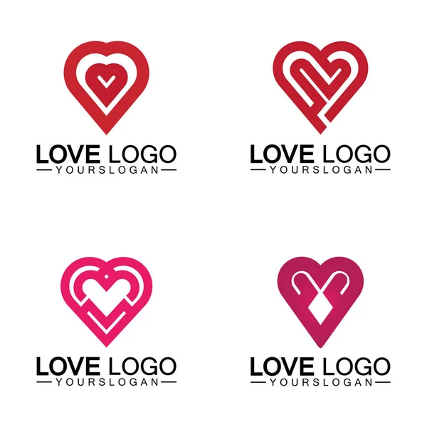 Liebe Logo Design Vektor Geometrisches Herd Logo Vektor Lineares Liebe — Stockvektor