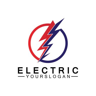 Şimşek şimşeği elektrik logosu tasarım şablonu