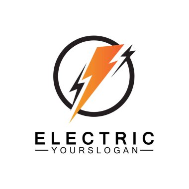 Şimşek şimşeği elektrik logosu tasarım şablonu