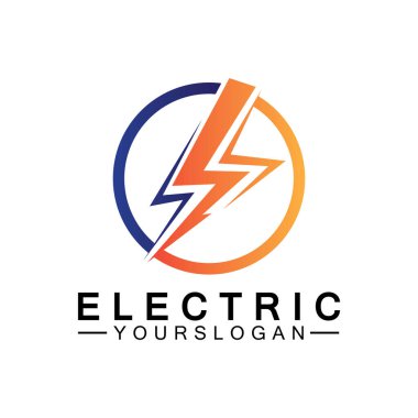 Şimşek şimşeği elektrik logosu tasarım şablonu