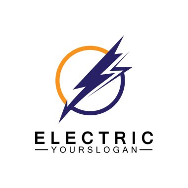 Şimşek şimşeği elektrik logosu tasarım şablonu