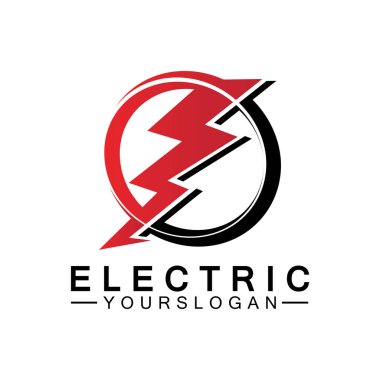 Şimşek şimşeği elektrik logosu tasarım şablonu
