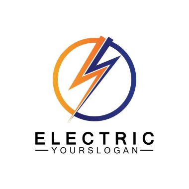 Şimşek şimşeği elektrik logosu tasarım şablonu