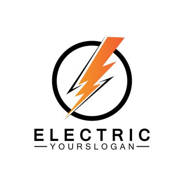 Şimşek şimşeği elektrik logosu tasarım şablonu