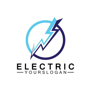 Şimşek şimşeği elektrik logosu tasarım şablonu