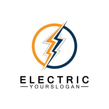 Şimşek şimşeği elektrik logosu tasarım şablonu