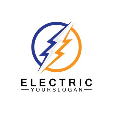 Şimşek şimşeği elektrik logosu tasarım şablonu