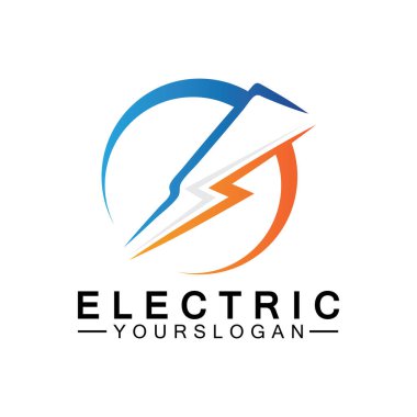 Şimşek şimşeği elektrik logosu tasarım şablonu