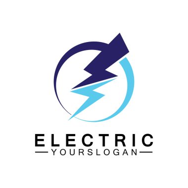 Şimşek şimşeği elektrik logosu tasarım şablonu