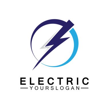 Şimşek şimşeği elektrik logosu tasarım şablonu