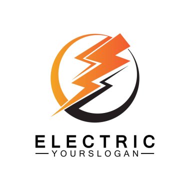 Şimşek şimşeği elektrik logosu tasarım şablonu