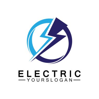 Şimşek şimşeği elektrik logosu tasarım şablonu
