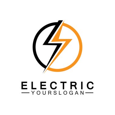 Şimşek şimşeği elektrik logosu tasarım şablonu