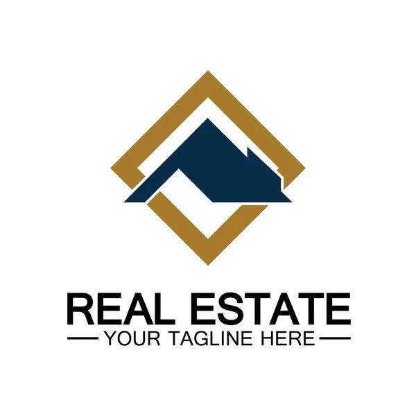 Real Estate Logo Template Building Property Development Construction Logo Vector — Stock Vector