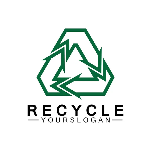 Yeşil Geri Dönüşüm Logo Vektör Şablonu — Stok Vektör