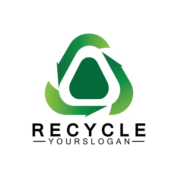 Verde Flecha Reciclar Logo Vector Icono Plantilla — Archivo Imágenes Vectoriales
